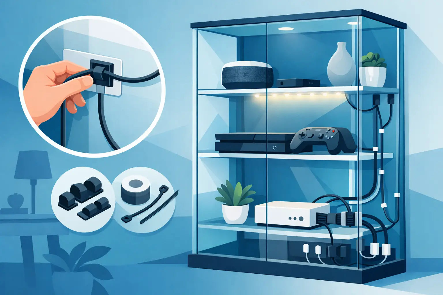 How to Route Wires Inside a Glass Cabinet
