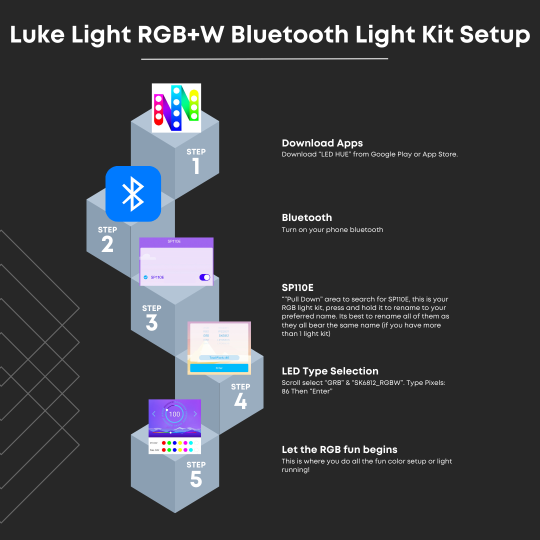 Main Kit - RGB+W Tone Bluetooth USB Light (Suitable for Detolf)